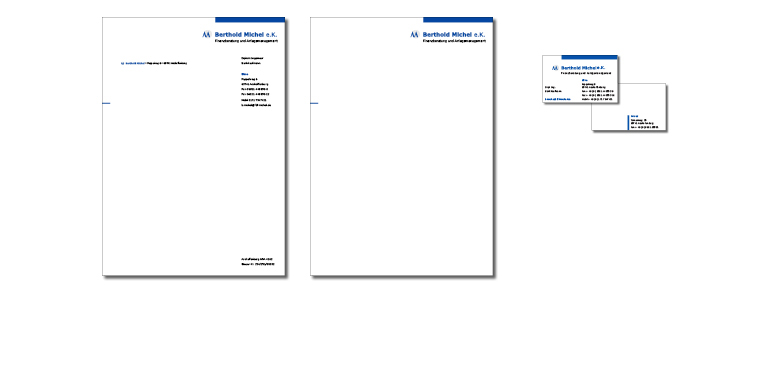 Geschäftsausstattung der Finanzberatung Berthold Michel