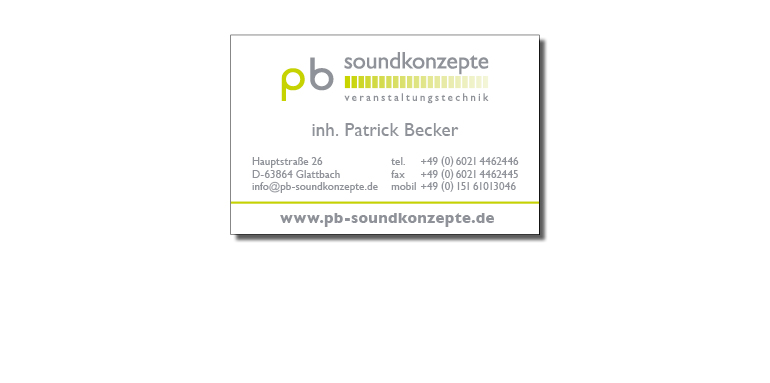 Visitenkarte pb soundkonzepte