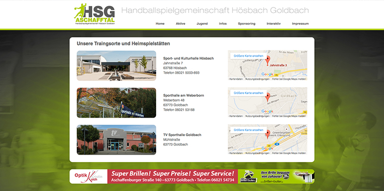 Internetauftritt HSG Aschafftal