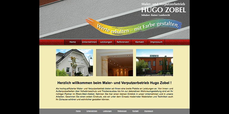 Internetauftritt Hugo Zobel