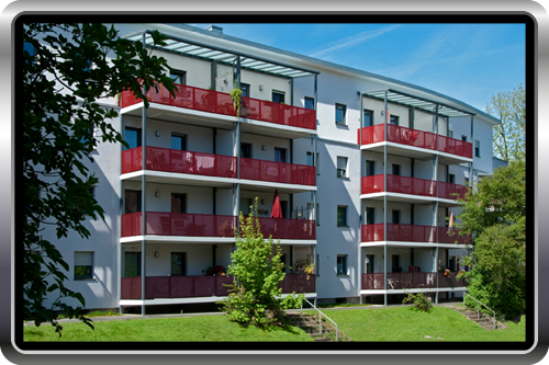 Retuschierte Architekturaufnahme Schneidmühlweg Aschaffenburg